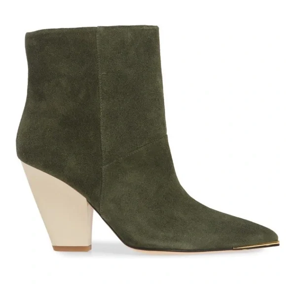 NEW Tory Burch Lila Ankle Bootie Olive Suede Size 9.5 - Picture 2 of 15
